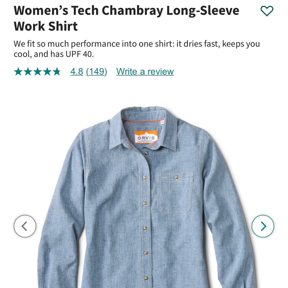 Orvis Women’s Blue Chambray Shirt